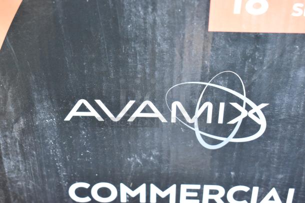 AvaMix 928IBHD18 box with logo; contains 18" heavy-duty variable speed immersion blender, 1 1/4 hp, 120V, new condition.