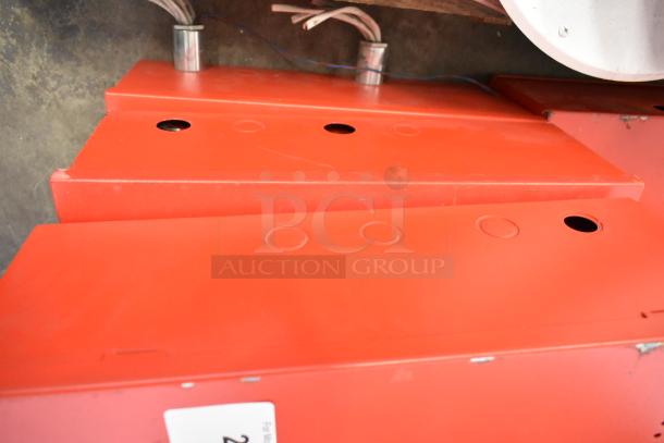 12 Wheelock PowerPath SP40S red metal fire and emergency audio visual evacuation systems. Minor surface wear visible.