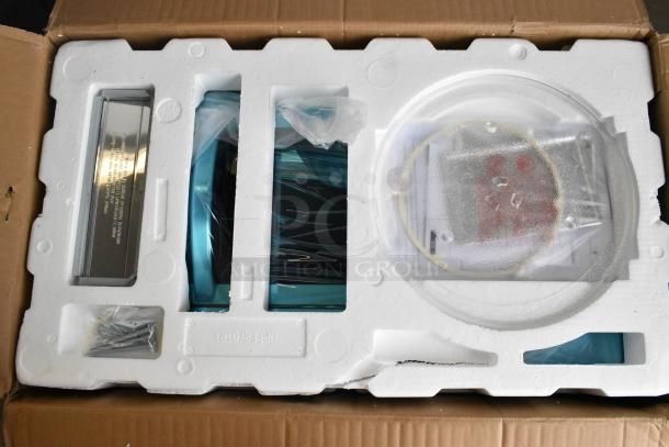 Brand new KoolMore KM-MOT-1SS stainless steel microwave in box, 120V, 1 Phase, includes plate. Scratch and dent condition.