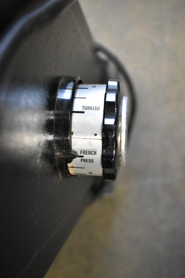 2016 Ditting KR1203 SB commercial coffee grinder, metal body, grind settings for Turkish and French Press, clean condition.