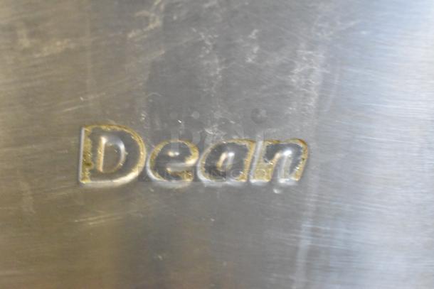 Dean SR152GN stainless steel deep fat fryer, commercial floor style, natural gas, 120,000 BTU, includes 2 metal fry baskets.