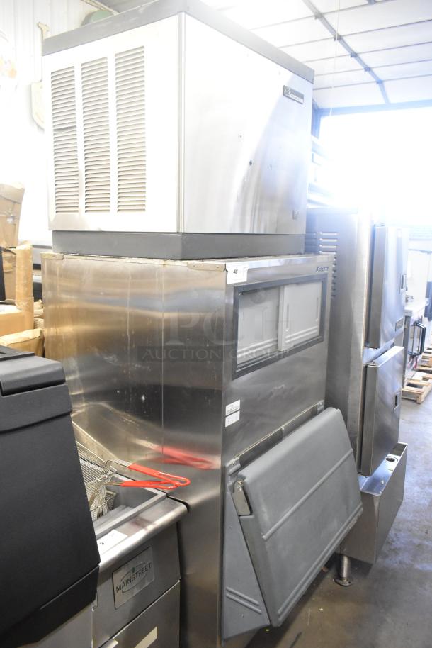 Scotsman CME656AS-32F stainless steel commercial ice machine on Follett bin, 208/230V, 1 phase, good condition.