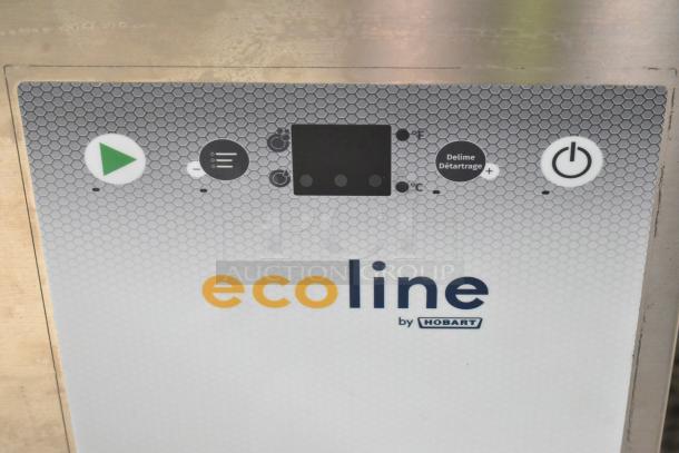 Alt text: Hobart Ecoline EDH-1 dishwasher control panel with buttons and "Ecoline by Hobart" branding.