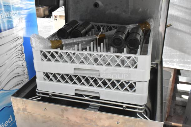 Hobart Ecoline EDH-1 stainless steel commercial dishwasher, brand new with scratches and dents, includes booster heater.