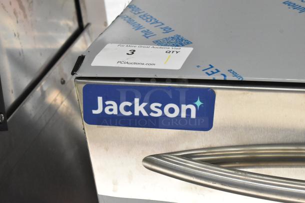 Brand new Jackson DISHSTAR HT-E stainless steel commercial dishwasher, energy-efficient high temp, 208/230V, scratch and dent condition.