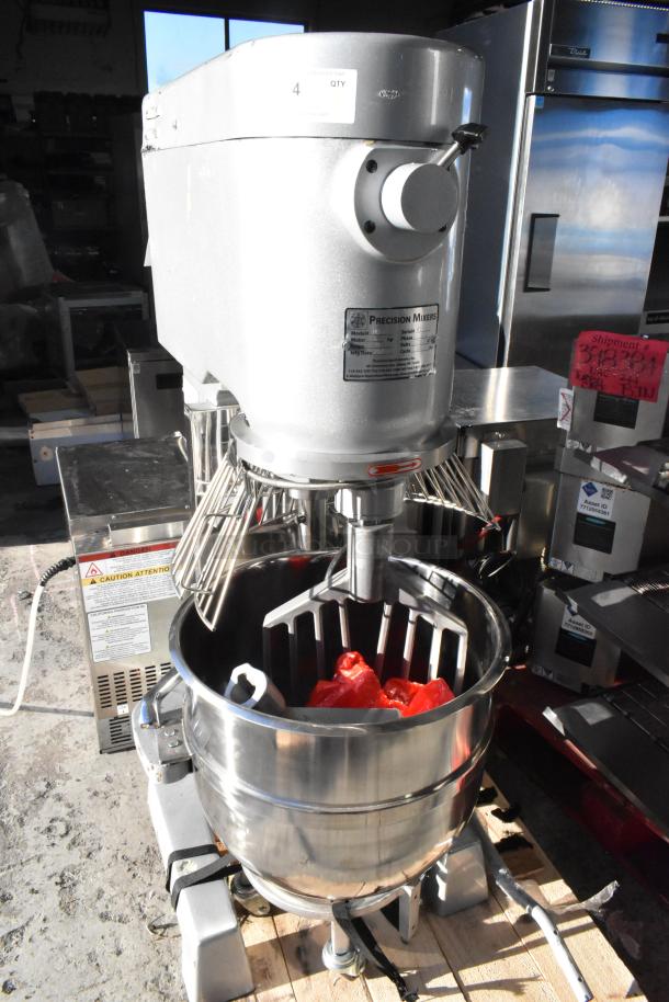 Brand new Precision Mixers HD-60.3, 60 Qt. mixer with bowl, guard, 2 paddles. Scratch and dent. 220V, 3-phase.