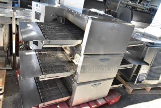 Three 2017 Turbochef HhC2020 stainless steel electric conveyor ovens, 208/240V, 3-phase, in good condition.
