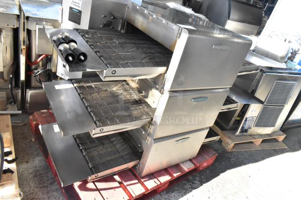 Three 2017 Turbochef HhC2020 stainless steel electric conveyor ovens, 208/240V, 3-phase, commercial use.