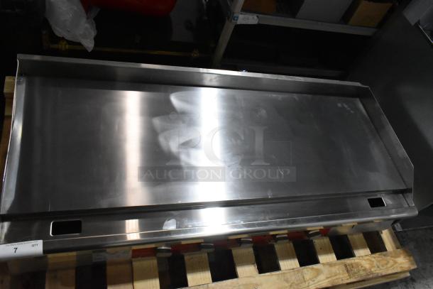 BRAND NEW Avantco 177EG60E 60" stainless steel electric countertop griddle, thermostatic controls, scratch and dent condition.