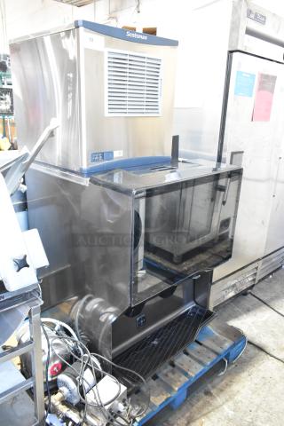 2022 Scotsman NH0622A-1B ice head on 2022 Lancer TP30 dispenser, stainless steel, touchscreen, 115V, 1 phase, automatic agitation.