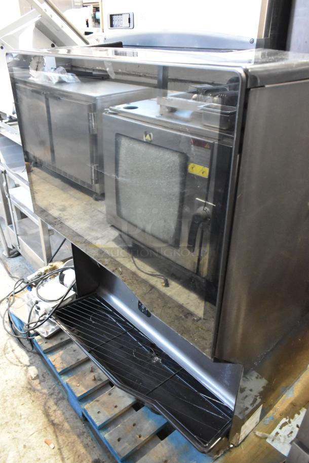 2022 Scotsman NH0622A-1B ice head on 2022 Lancer TP30 beverage dispenser. Stainless steel, touchscreen, automatic agitation.