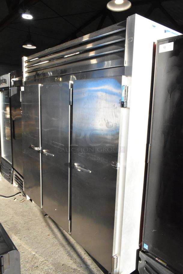 Traulsen G30010 stainless steel 3-door reach-in cooler, with racks. 115 volts, 1 phase. Excellent condition.