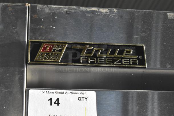 True T-23F Stainless Steel Commercial Freezer, single door, 115V, 1 Phase, with True branding and minor wear.