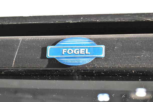 Fogel VR-26-BEV-TROP-RH cooler badge showing brand logo on a black frame.