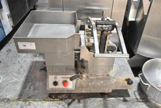 Dito Sama TR250 metal commercial vegetable cutter, 230 volts, used condition, countertop model with control panel.