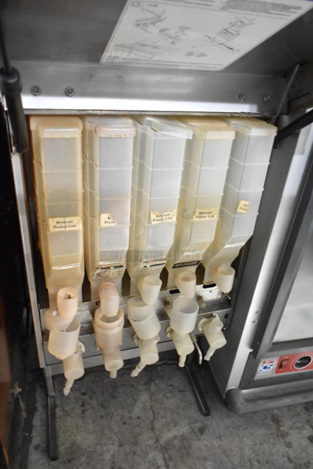 Bunn IMIX-5 stainless steel commercial cappuccino machine, featuring multiple ingredient dispensers. Model IMIX-5, 120/208-240V, 1 Phase.