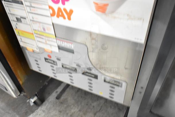 Bunn IMIX-5 stainless steel commercial cappuccino machine, visible buttons, 120/208-240V, 1 phase, countertop model.