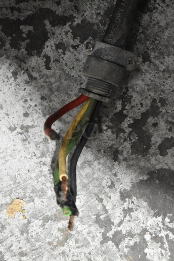 Electrical cable for Lang EHS-8 oven, showing exposed wires; requires repair for functionality.