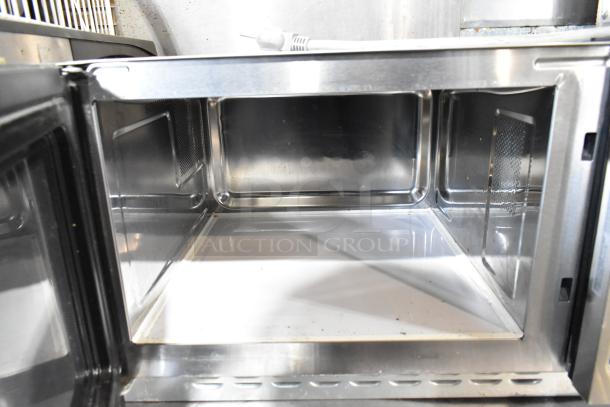 2022 Solwave 180MW112T stainless steel commercial microwave interior, showing clean and spacious cooking area.