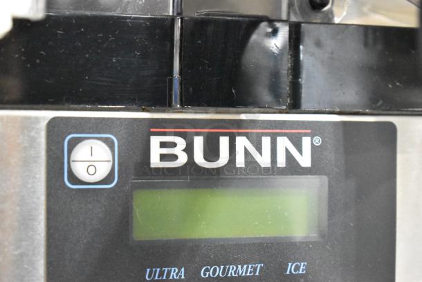 Bunn ULTRA-2 slushie machine, stainless steel, commercial countertop model, dual hoppers, 120V, 1 phase; front controls and display.