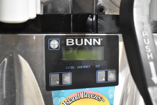 Bunn ULTRA-2 Stainless Steel Slushie Machine, dual hoppers, 120V, commercial use, digital display, excellent condition.