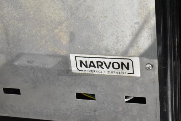 2019 Narvon OASIS 2-10 slushie machine, stainless steel, two hoppers, 120V, 1 Phase, Narvon label visible, commercial use.