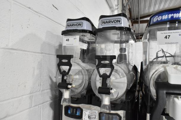 2019 Narvon OASIS 2-10 stainless steel slushie machine with 2 hoppers, 120V, 1-phase, in good condition.