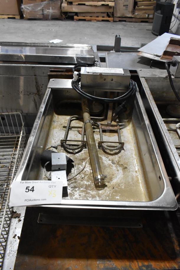 Continental F412502 metal evaporator tray, 120V, 1 phase, part of a lot of three. Includes attached coil and power cord.