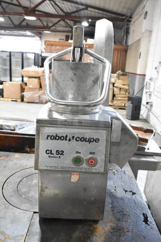 Robot Coupe CL52 commercial food processor with slicing blade, metal body, Series E, 120V, 1 phase, used condition.