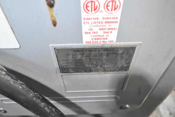 Robot Coupe Blixer 20 food processor label with model details, 3-phase, 208-240V, ETL certified.