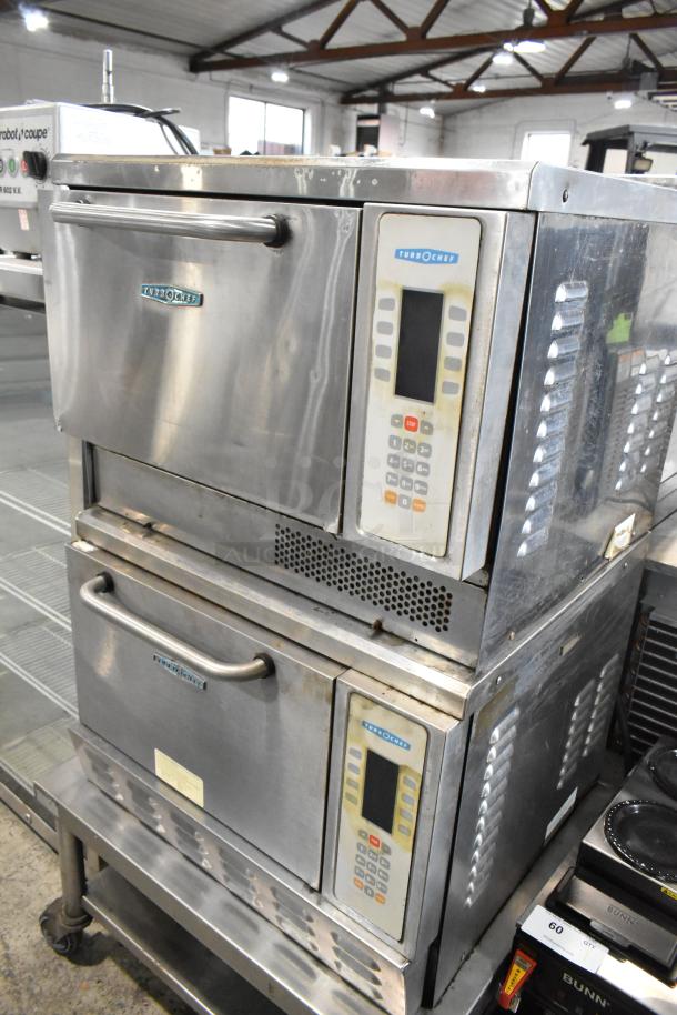 Turbochef NGC stainless steel rapid cook ovens on stand with casters, 208/240V, 1 phase, digital controls, used condition.