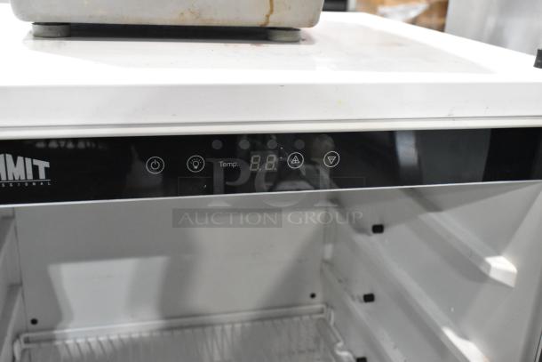 Summit SCR1005 cooler merchandiser with digital display, poly coated racks, single glass door, 115V, excellent condition.