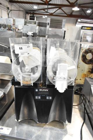 2019 Bunn ULTRA-2 Frozen Beverage Machine, stainless steel, 2 hoppers, missing lids, 120V, 1 phase, commercial use.