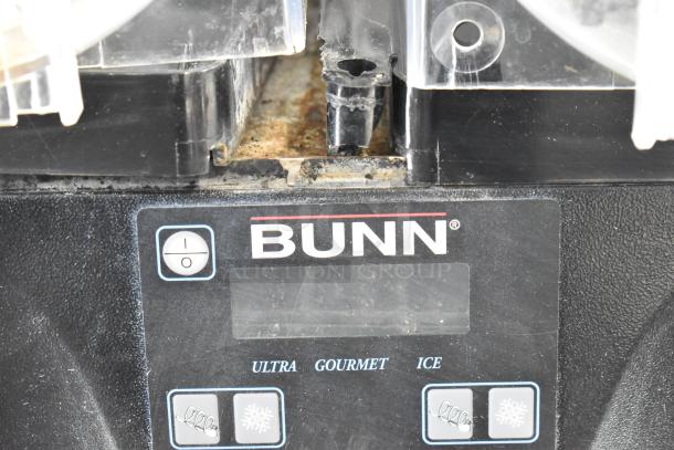 2019 Bunn ULTRA-2 stainless steel frozen beverage machine, missing lids, visible control panel, 120V, 1 Phase.