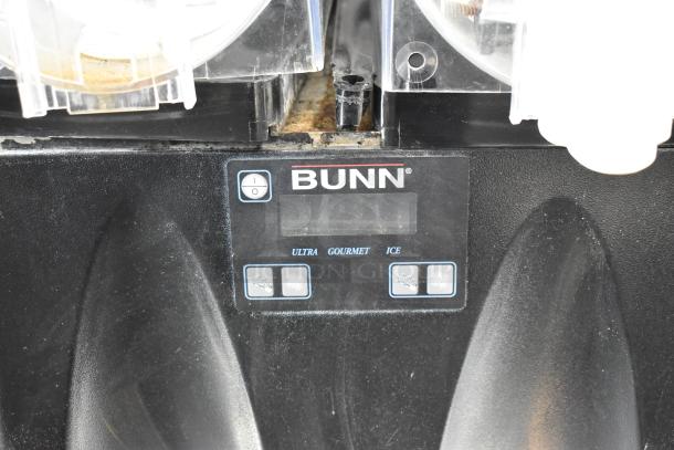 2019 Bunn ULTRA-2 frozen beverage machine, stainless steel, 2 hoppers, missing lids, 120 volts, 1 phase.
