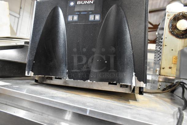 2019 Bunn ULTRA-2 Frozen Beverage Machine, missing lids, stainless steel, 120V, 1 phase, visible wear on front edge.