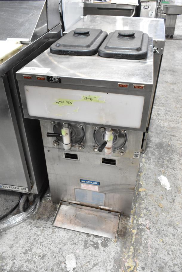 Taylor 432-27 Stainless Steel Slushie Machine, 2 flavors, commercial countertop model, 208-230V, 1 phase, fair condition.