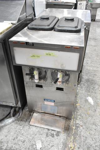Taylor 432-27 Stainless Steel Slushie Machine, 2 flavors, commercial countertop model, 208-230V, 1 phase, fair condition.