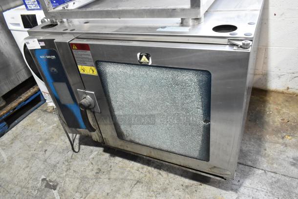 Alto Shaam 7.14 ESI stainless steel combi oven with equipment stand, front glass damaged, 208-240V, 3 phase.