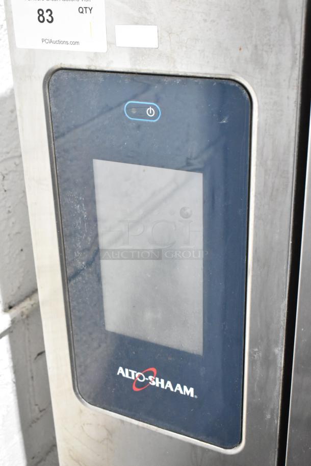 Alto Shaam CTP18-10E stainless steel commercial combi convection oven, 208-240V, 1 phase, with touchscreen display.