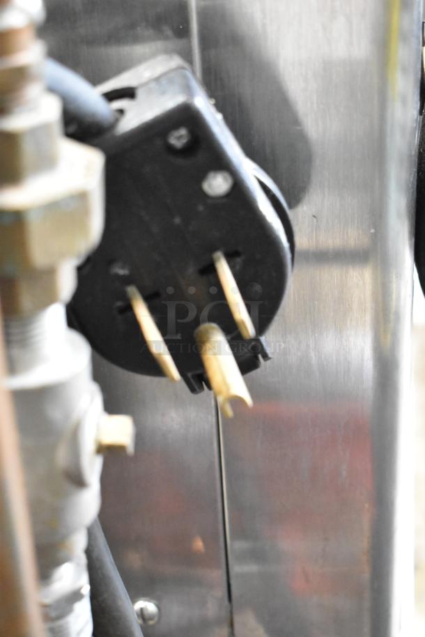 2018 Noble Wareforce UH30-E stainless steel commercial undercounter dishwasher, 208/230V, 1 phase, close-up of power plug.