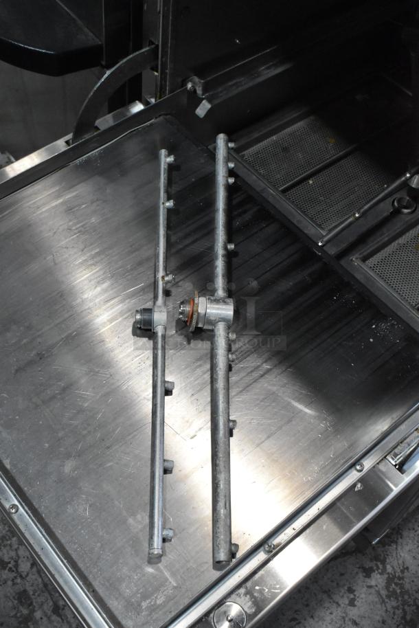 2018 Noble Wareforce UH30-E stainless steel dishwasher interior, showing spray arms, in used condition. 208/230V, 1 phase.