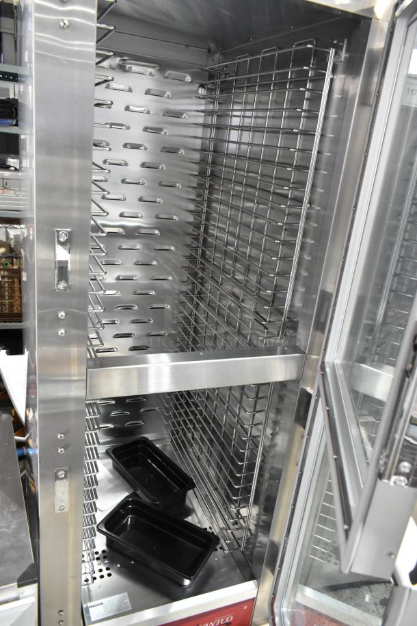 Avantco 177HTESDC1836 heated holding cabinet, clear Dutch doors, vacuum-insulated, commercial casters, 120V, 1 phase, new.