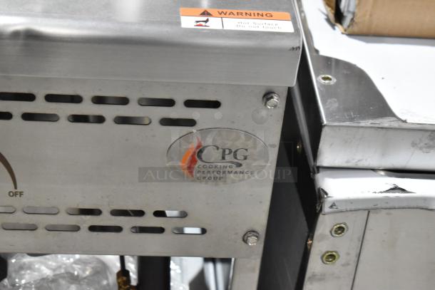 BRAND NEW Cooking Performance Group WOKR16N Natural Gas Wok Range, 16" Ring, 125,000 BTU, visible scratches and dents, oven warning label.