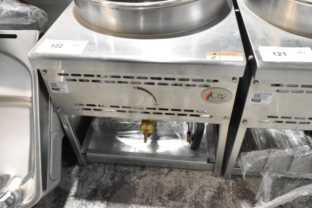 Brand new Cooking Performance Group WOKR16N natural gas wok range with 16" ring, 125,000 BTU, minor scratches, model 351WOKR16N.