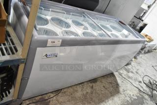 Brand new Avantco 360ADC12N 71" ice cream dipping cabinet, features metal construction, ice cream tub collars, 115V, 1 phase.