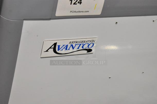 Brand new Avantco 360ADC12N metal ice cream dipping cabinet with visible logo and auction label, customizable, 115V, 1 Phase.