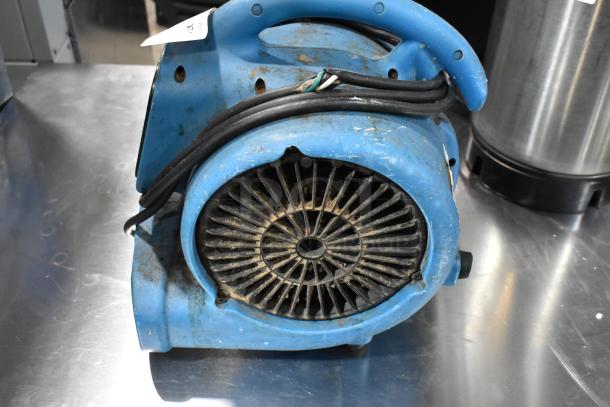 Xpower P-230AT Blue Air Mover, 120V, visible wear, durable handle, power cable intact.
