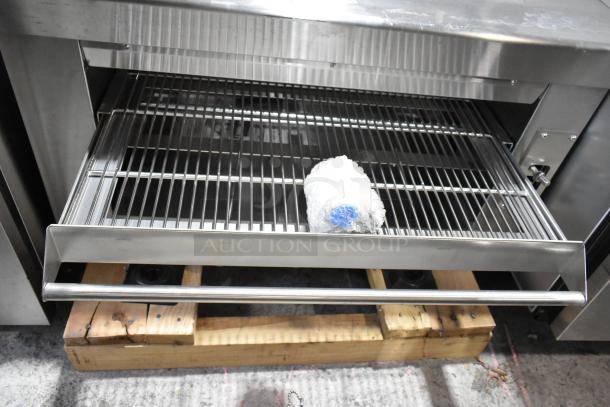 Brand new 2025 Cooking Performance Group CPG S-36-SB-N stainless steel salamander broiler, 34" natural gas, 36,000 BTU.