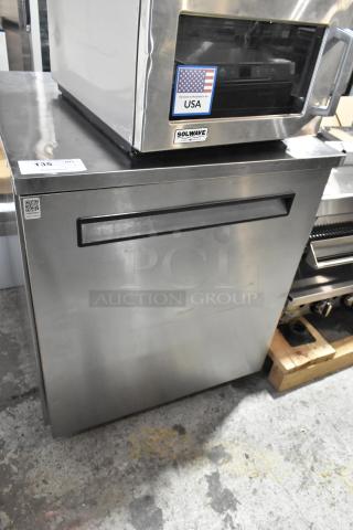 2021 Delfield 406P-STAR4 stainless steel undercounter cooler, single door, commercial casters, 115V, 1 phase.
